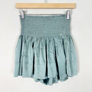 NEW Natural Life Satiny Daisy Skort Skirt Turquoise Size Small Women's